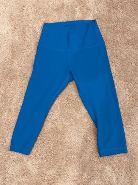 Lululemon Electric Blue High-Waist Cropped Leggings size 6